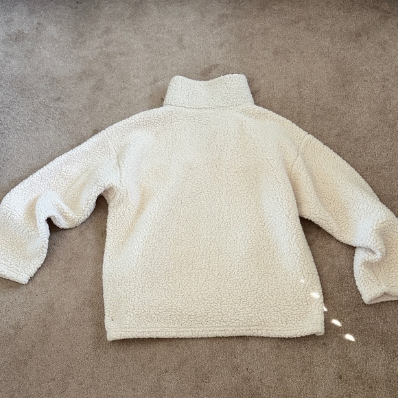 Disney Cream Sherpa Half-Zip Pullover with Mickey Ski Graphic - Picture 2 of 2